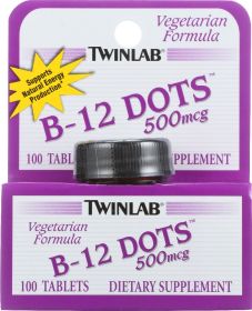 TWINLAB: B-12 Sublingual Dots 500 Mcg, 100 tablets
