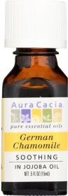 AURA CACIA: Pure Essential Oil German Chamomile in Jojoba Oil, 0.5 oz