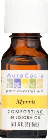 AURA CACIA: Pure Essential Oil Myrrh in Jojoba Oil, 0.5 oz