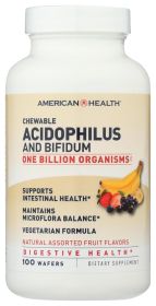 AMERICAN HEALTH: Probiotics Acidophilus and Bifidum Chewable Fruit, 100 Wafers