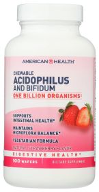 AMERICAN HEALTH: Probiotics Acidophilus and Bifidum Chewable Strawberry, 100 Wafer
