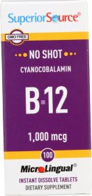 SUPERIOR SOURCE: No Shot Cyanocobalamin B-12 1,000 mcg, 100 tb
