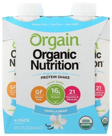 ORGAIN: Protein Shk Vanilla 4Pk, 4 lb