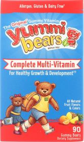 YUMMI BEARS: Complete Multi-Vitamin Natural Fruit Flavors, 90 Gummy Bears