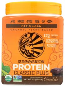 SUNWARRIOR: Protein Powder Classic Plus Chocolate, 375 gm