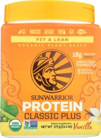 SUNWARRIOR: Protein Powder Classic Vanilla 375 gm, 13.2 oz