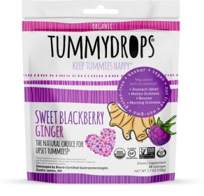 TUMMYDROPS: USDA Organic Sweet Blackberry Ginger, 33 pc