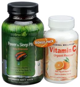 IRWIN NATURALS: Power To Sleep 6mg Plus Vitamin C Bonus Pack, 1 ea