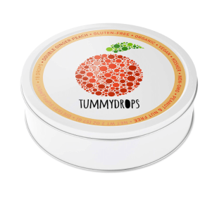 TUMMYDROPS: Organic Double Ginger Peach, 18 pc