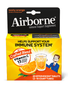 AIRBORNE: Zesty Orange Effervescent Tablets, 20 tb