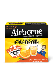 AIRBORNE: Zesty Orange Effervescent Tablets, 30 tb