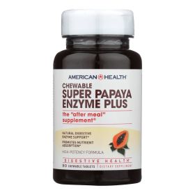 American Health - Super Papaya Enzyme Plus Chewable - 90 Chewable Tablets (SKU: 483305)